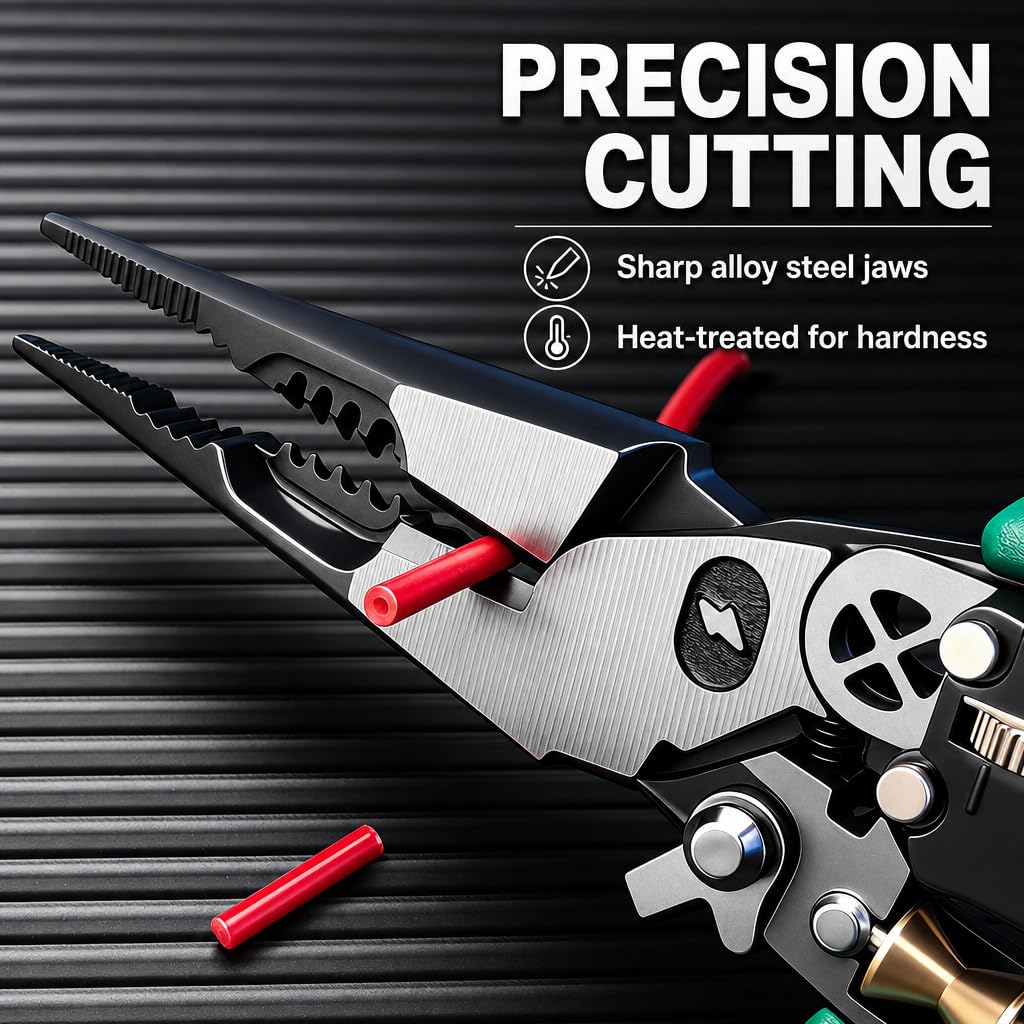 4-in-1 Digital Wire Stripping Testing Pliers, Wire Stripper for Cutting Stripping Crimping