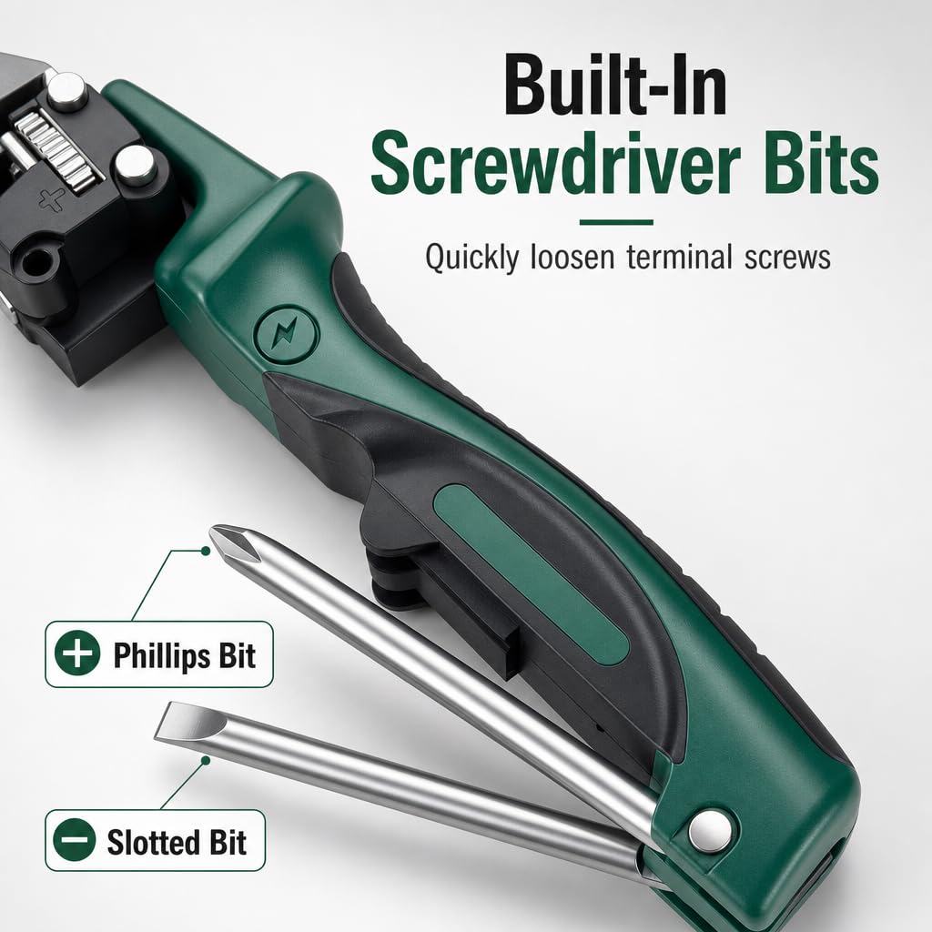 4-in-1 Digital Wire Stripping Testing Pliers, Wire Stripper for Cutting Stripping Crimping