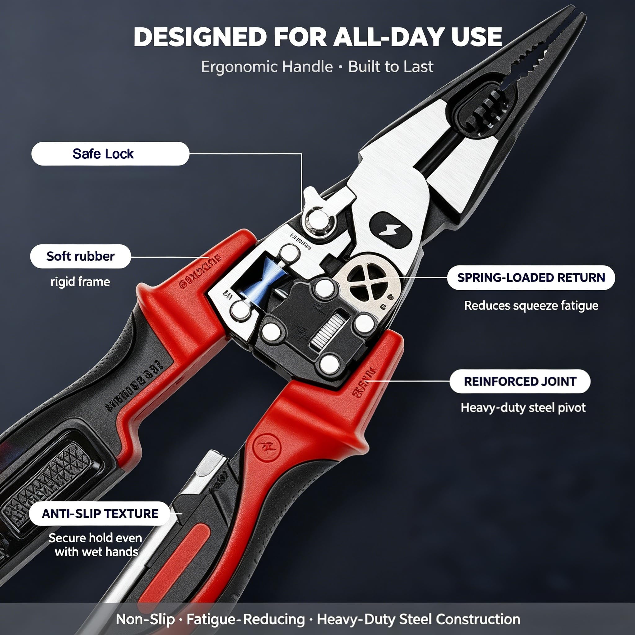 4-in-1 Digital Wire Stripping Testing Pliers, Wire Stripper for Cutting Stripping Crimping