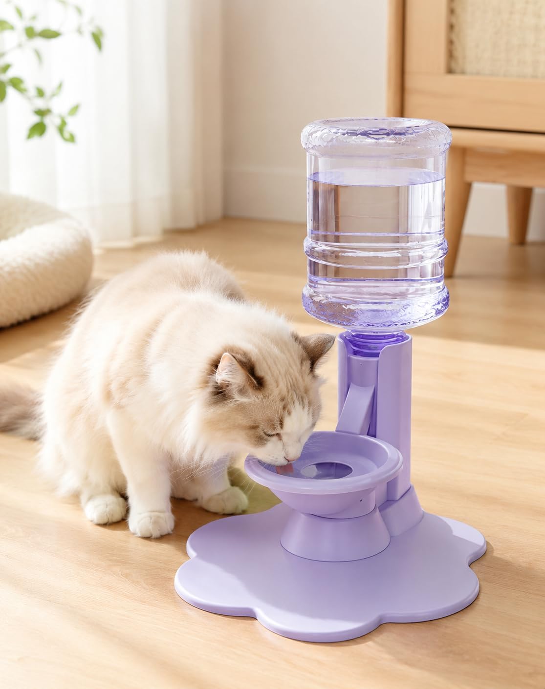 Spill-Proof Gravity Cat Water Fountain No Electricity