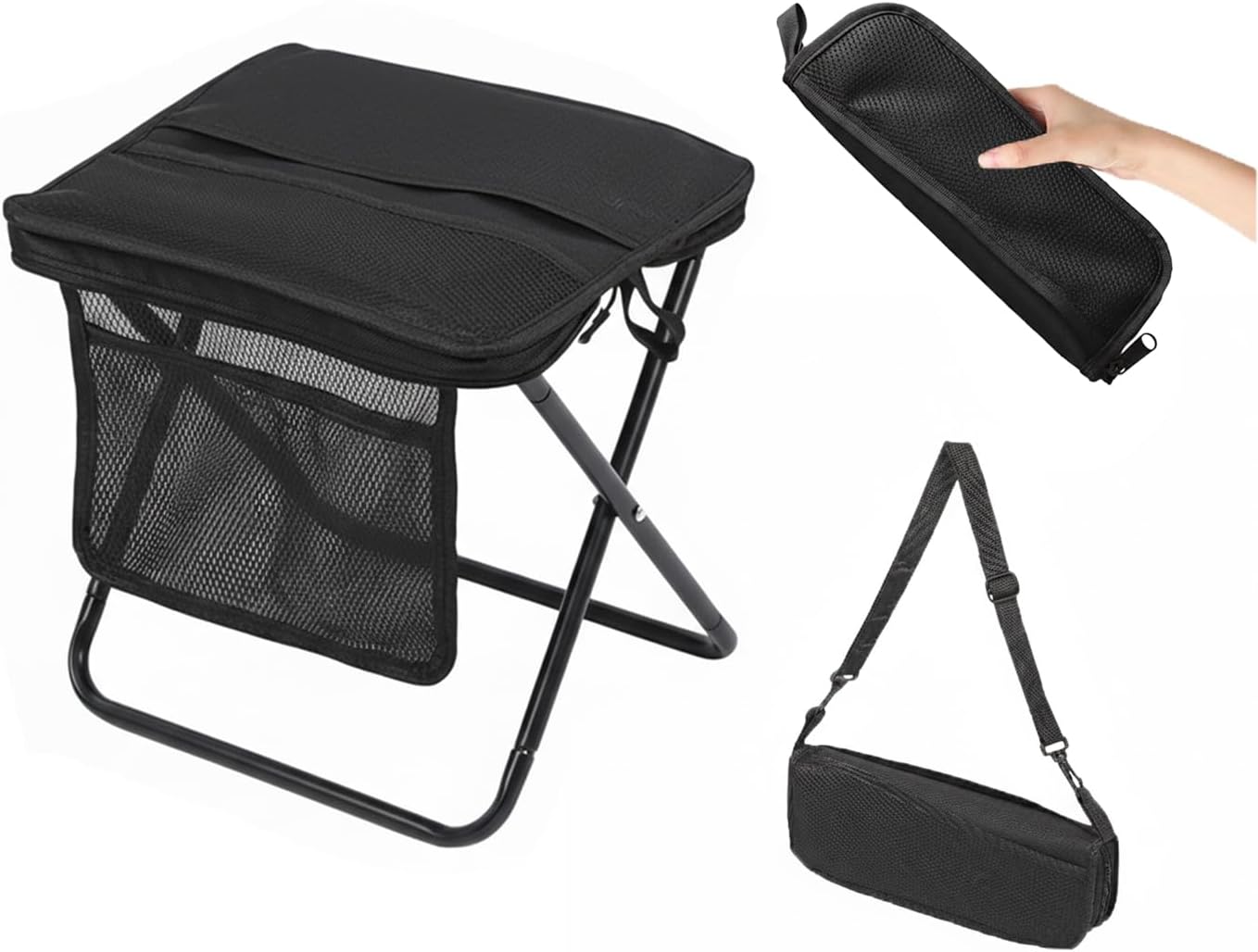 Portable Backpack Stool for Hiking Fishing, 600D Oxford Outdoor Seat