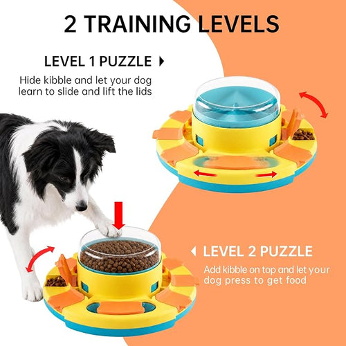 2-Level Dog Puzzle Slow Feeder IQ Treat Dispenser