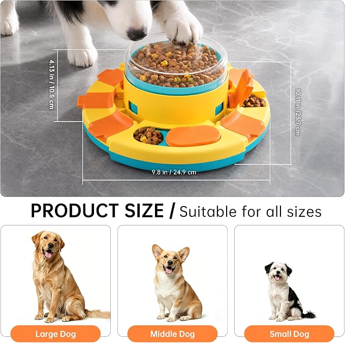 2-Level Dog Puzzle Slow Feeder IQ Treat Dispenser