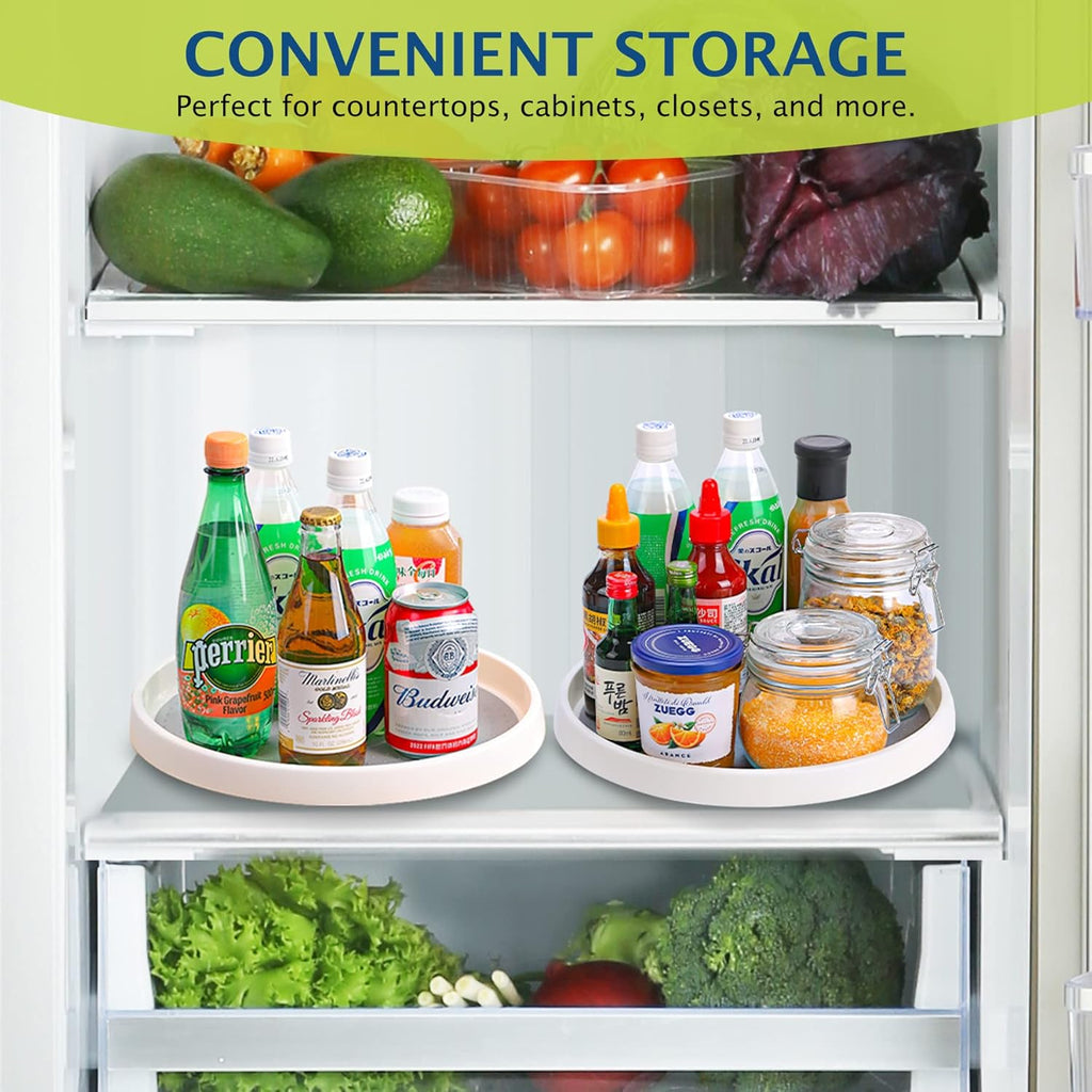 4-piece  12-inch turntable, anti-slip storage organizer, suitable for food cabinets and countertops