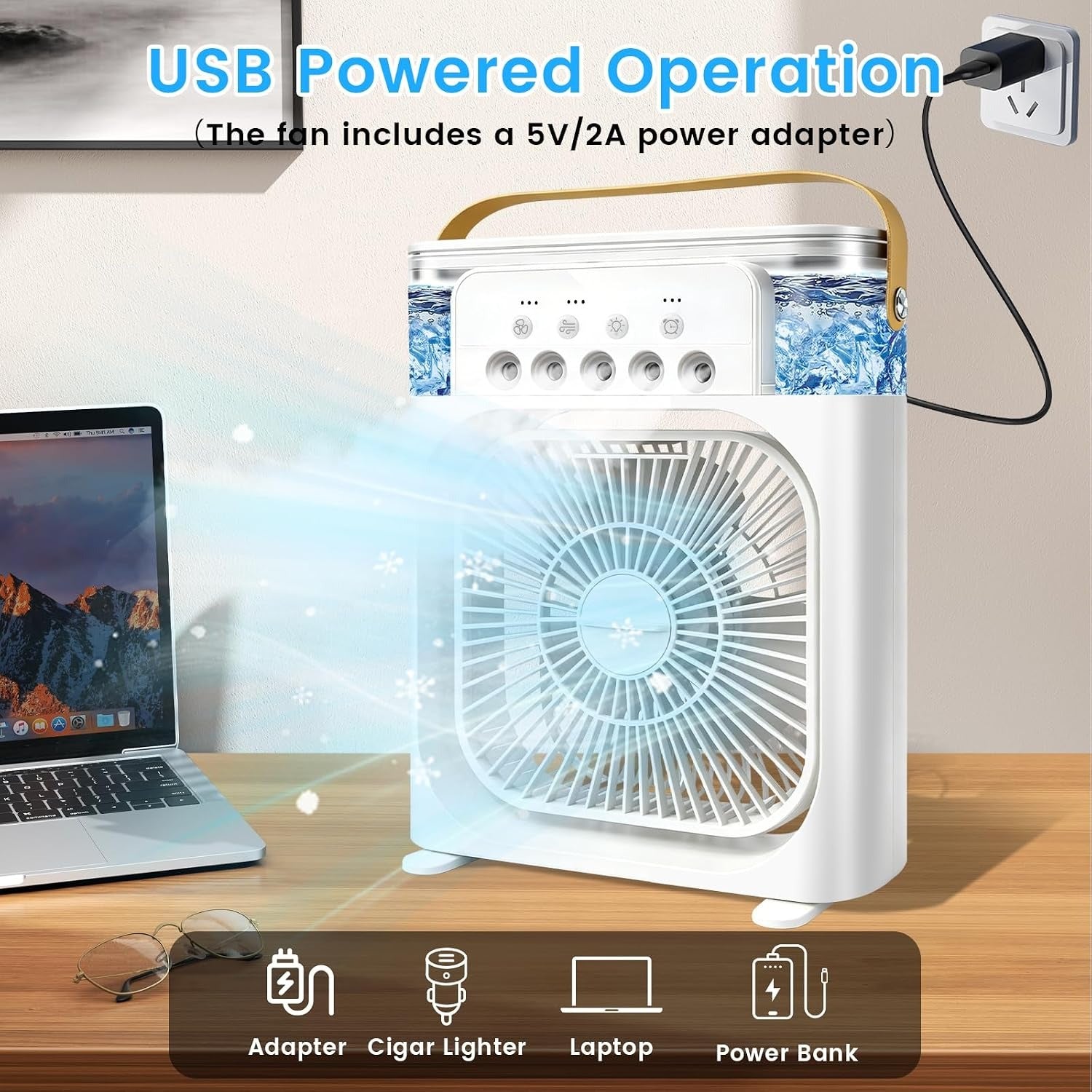 600ML Personal Portable Air Conditioner Fan White